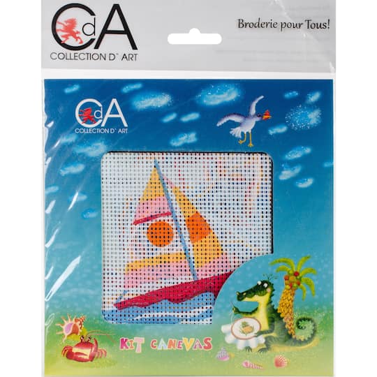 Collection D&#x27;Art Sailing Boat Stamped Needlepoint Kit